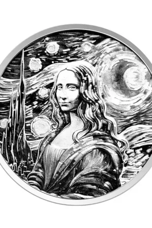 Mona Lisa x Van Gogh 1 troy ounce zilveren munt 2024 Prooflike - Goudverzekerd Oryginalny