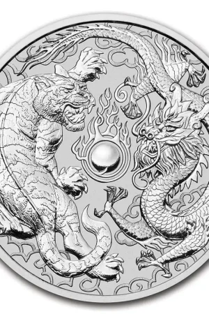 Dragon & Tiger 10 troy ounce zilveren munt 2020 - Goudverzekerd Oferta limitowana