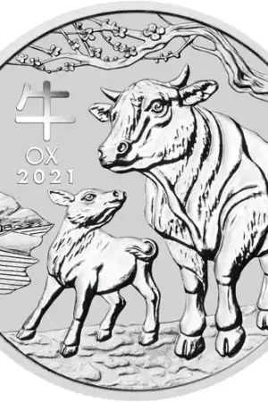 Lunar Series III Ox 5 troy ounce zilveren munt 2021 - Goudverzekerd Oferta
