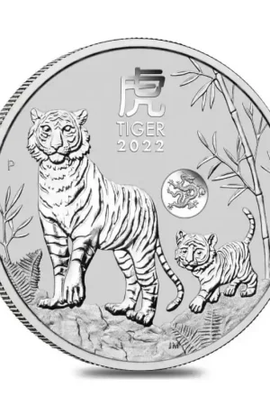 Lunar Series III Tiger 1 troy ounce zilveren munt 2022 Privy Dragon - Goudverzekerd Bezpieczna płatność