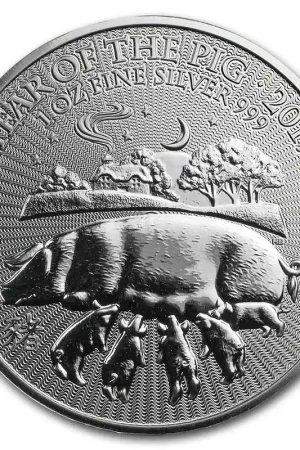 Najlepsza cena Lunar UK Year of the Pig 1 troy ounce zilveren munt 2019 kopen - Goudverzekerd