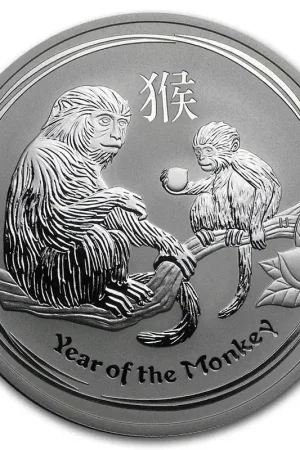 Wysoka jakość Lunar Aap 2 troy ounce zilveren munt 2016 - Goudverzekerd