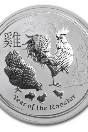 Lunar Haan 1 troy ounce zilveren munt 2017 - Goudverzekerd Premium