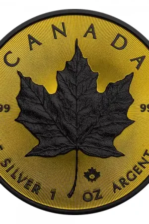 Maple Leaf Ruthenium Gold Shadows 1 troy ounce zilveren munt 2016 - Goudverzekerd Autentyczny