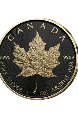Szybka dostawa Maple Leaf Ruthenium goud gekleurd 1 troy ounce zilveren munt 2022 - Goudverzekerd