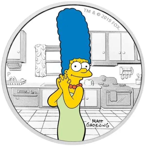 Marge Simpson Tuvalu Proof 1 troy ounce zilveren munt 2019 - Goudverzekerd Zamów teraz