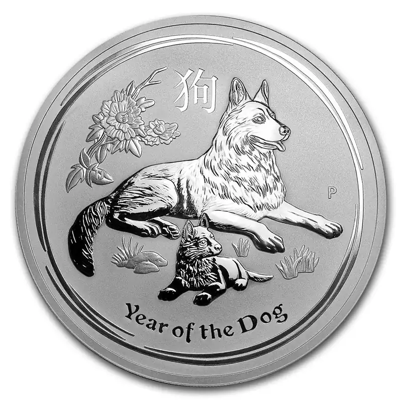 Ostatnia szansa Lunar Hond 10 troy ounce zilveren munt 2018 - Goudverzekerd