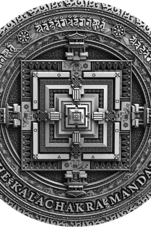 Oferta limitowana Niue Kalachakra Mandala Ancient Calendars 2 troy ounce zilveren munt 2019 - Goudverzekerd