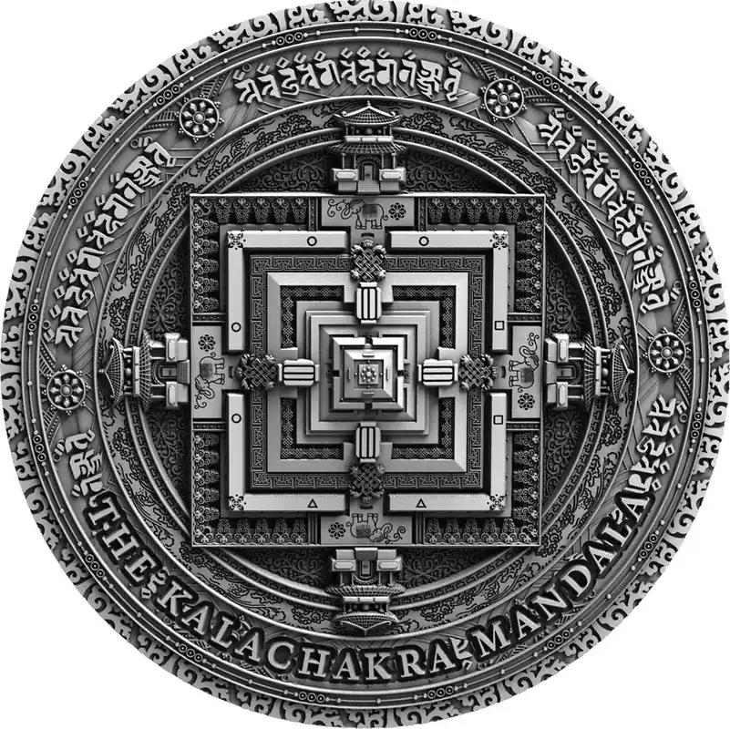 Oferta limitowana Niue Kalachakra Mandala Ancient Calendars 2 troy ounce zilveren munt 2019 - Goudverzekerd