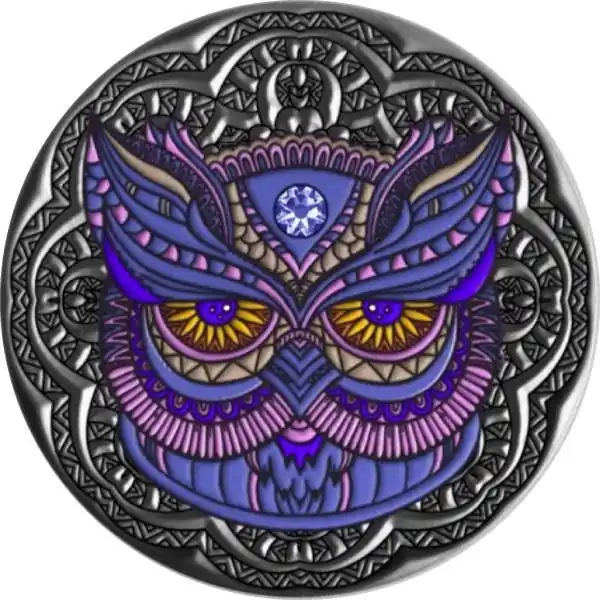 Niue Owl Mandala Swarovski 2 troy ounce zilveren munt 2020 - Goudverzekerd Zamów teraz