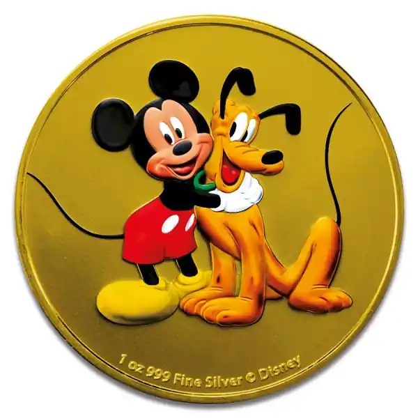Niue Disney Mickey & Pluto 1 troy ounce zilveren munt 2020 - Goudverzekerd Ekspresowa dostawa
