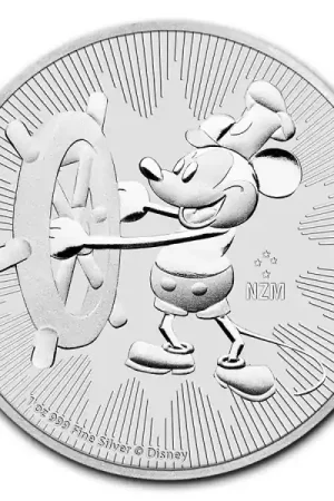 Zamów teraz Niue Disney Mickey Mouse Steamboat 1 troy ounce zilveren munt 2017 - Goudverzekerd