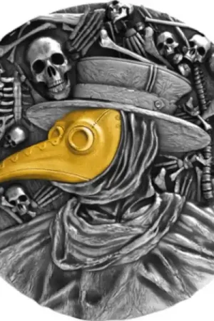 Niue Dr. Pestilence Mask Antique Finish 2 troy ounce zilveren munt 2019 - Goudverzekerd Tylko dziś