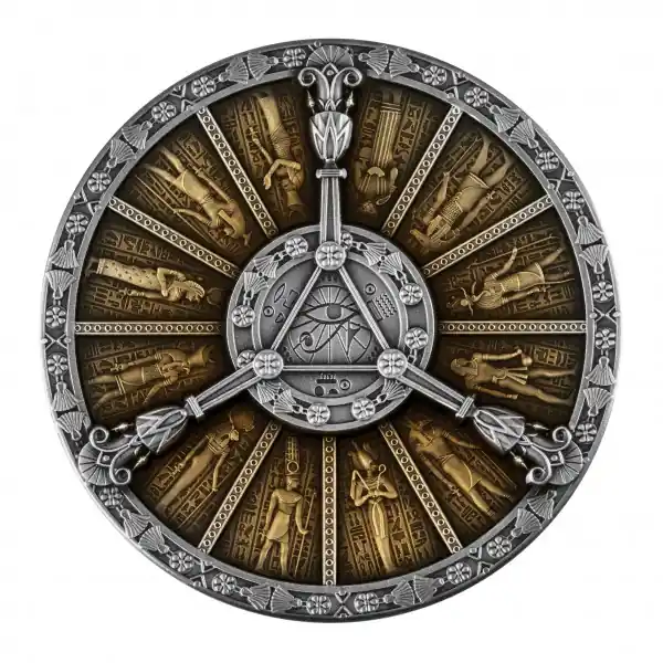 Premium Niue Egyptian Calendar 2 troy ounce Antique Finish zilveren munt 2021 - Goudverzekerd