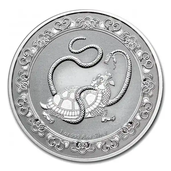 Niue Celestial Animals #5 The Black Turtle 1 troy ounce zilveren munt 2021 - Goudverzekerd Wysoka jakość