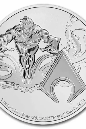 Wysoka jakość Niue DC Comics Justice League: Aquaman 1 troy ounce zilveren munt 2022 - Goudverzekerd