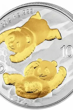 Panda 30 gram zilveren munt goud gekleurd 2022 - Goudverzekerd Oferta limitowana