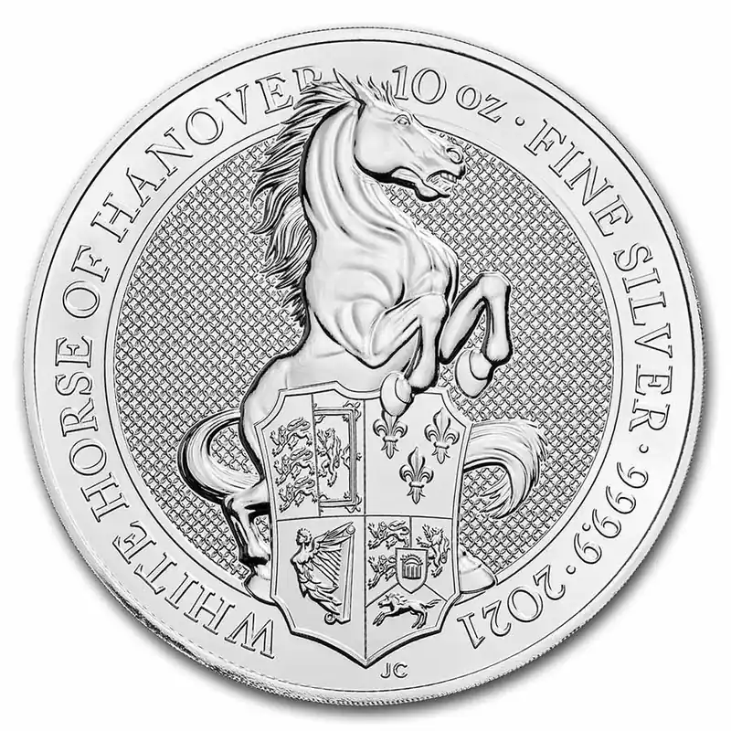 Oferta Queens Beasts The White Horse 10 troy ounce zilveren munt 2021 - Goudverzekerd