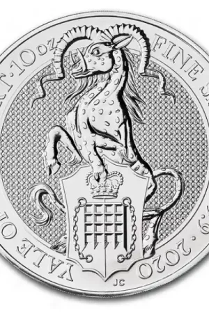 Queens Beasts Yale 10 troy ounce zilveren munt 2020 - Goudverzekerd Autentyczny
