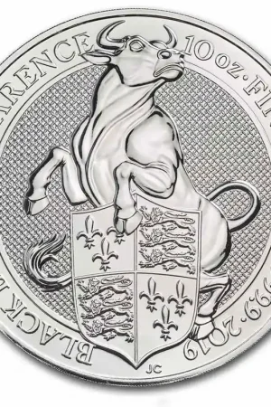 Queens Beast Bull 10 troy ounce zilveren munt 2019 - Goudverzekerd Rabat