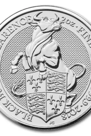 Nowość Queens Beast Bull 2 troy ounce zilveren munt 2018 - Goudverzekerd