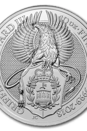 Zamów teraz Queens Beast Griffin 10 troy ounce zilveren munt 2018 - Goudverzekerd