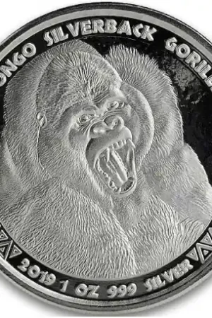Promocja Republic of Congo Silverback Gorilla 1 troy ounce zilveren munt 2019 - Goudverzekerd