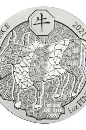 Bezpieczna płatność Rwanda Lunar Ox 1 troy ounce zilveren munt 2021 - Goudverzekerd