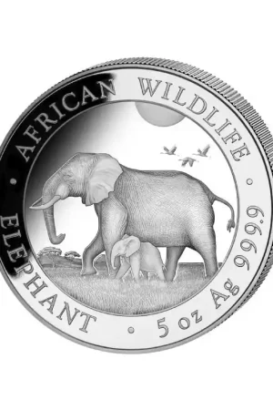 Somalia Elephant 5 troy ounce zilveren munt 2022 - Goudverzekerd Ostatnia szansa