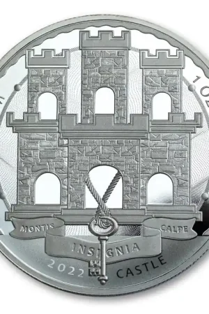 Niska cena Gibraltar Castle 1 troy ounce platina munt 2022 - Goudverzekerd