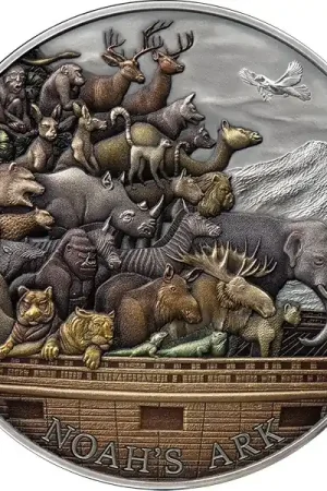 Tokelau Noah's Ark Antique High Relief 5 troy ounce zilveren munt 2021 - Goudverzekerd Zwrot pieniędzy