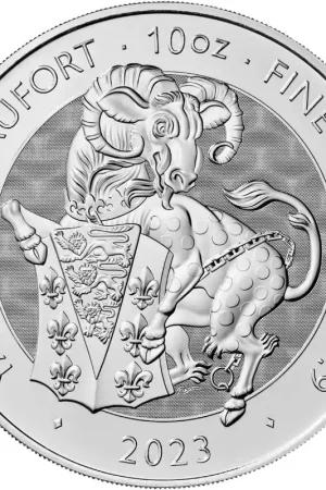 Tudor Beasts: #2 Yale of Beaufort 10 troy ounce zilveren munt 2023 - Goudverzekerd Niska cena