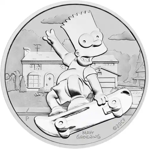 Ekspresowa dostawa Tuvalu Bart Simpson 1 troy ounce zilveren munt 2020 - Goudverzekerd