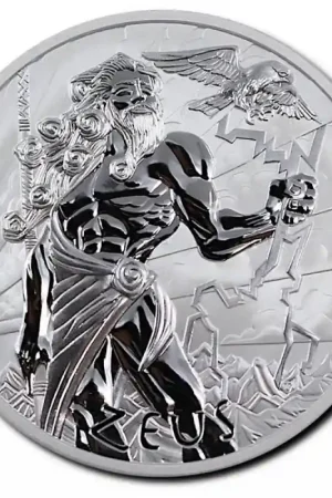 Promocja Tuvalu Gods of Olympus #1 - Zeus 1 troy ounce zilveren munt 2020 BU - Goudverzekerd