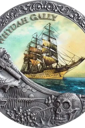 Whydah Gally 2 troy ounce zilveren munt 2019 - Goudverzekerd Oryginalny