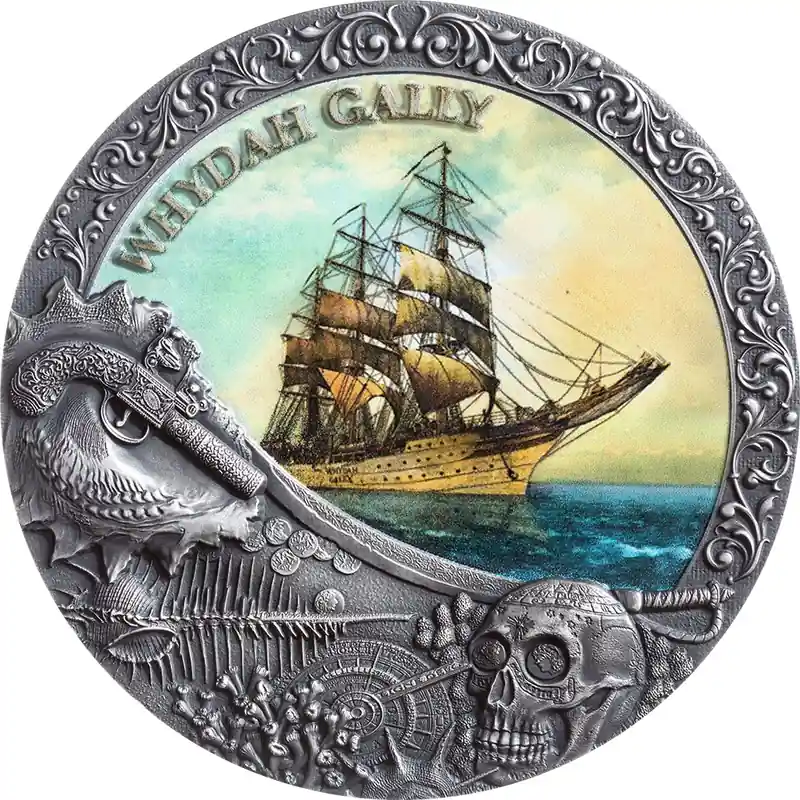 Whydah Gally 2 troy ounce zilveren munt 2019 - Goudverzekerd Oryginalny