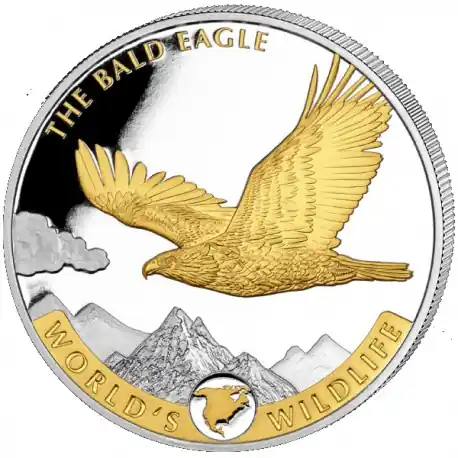 Wildlife #3 The Bald Eagle 1 troy ounce zilveren munt 2021 goud gekleurd kopen Darmowa dostawa