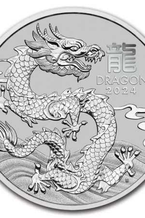 Lunar Series III Dragon 1 troy ounce platina munt 2024 - Goudverzekerd Nowość