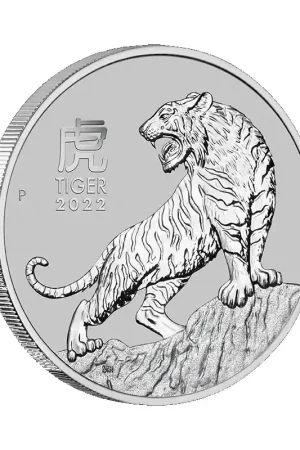 Tylko dziś Lunar Series III Tiger 1 troy ounce platina munt 2022 - Goudverzekerd