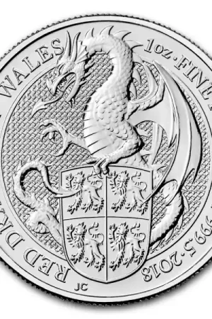 Popularny Queens Beast Dragon 1 troy ounce platina munt 2018 - Goudverzekerd