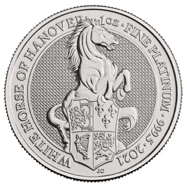 Queens Beast White Horse 1 troy ounce platina munt 2021 - Goudverzekerd Oferta limitowana