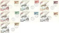 DOM-TOM 1969 - Concorde-serie - 7 eerste-dag enveloppen Promocja