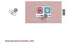 Denemarken - Denemarken's eerste postzegel - FDCmetsouvenirvelletje Tani