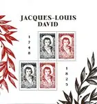 Frankrijk - Jacques-Louis David - Postfris souvenirvelletje Bezpieczna płatność