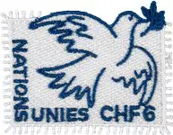 Wysoka jakość VN Geneve - Vredesduif - Postfris geborduurd souvenirvelletje