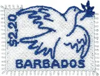 Barbados - Vredesduif - Postfris geborduurd souvenirvelletje Wyprzedaż