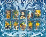 Darmowa dostawa Faeröer 2003 - AFA 428-437 - Postfris souvenirvelletje