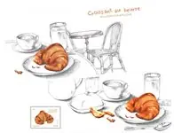 Frankrijk - Croissant - Postfris souvenirvelletje in folder Ekspresowa dostawa