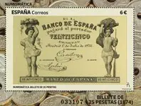 25 Peseta biljet uit 1874 - S/S Ostatnia szansa