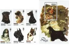 Autentyczny Afghanistan 2003- 6 postzegels en 1 souvenirvelletje - Postfris